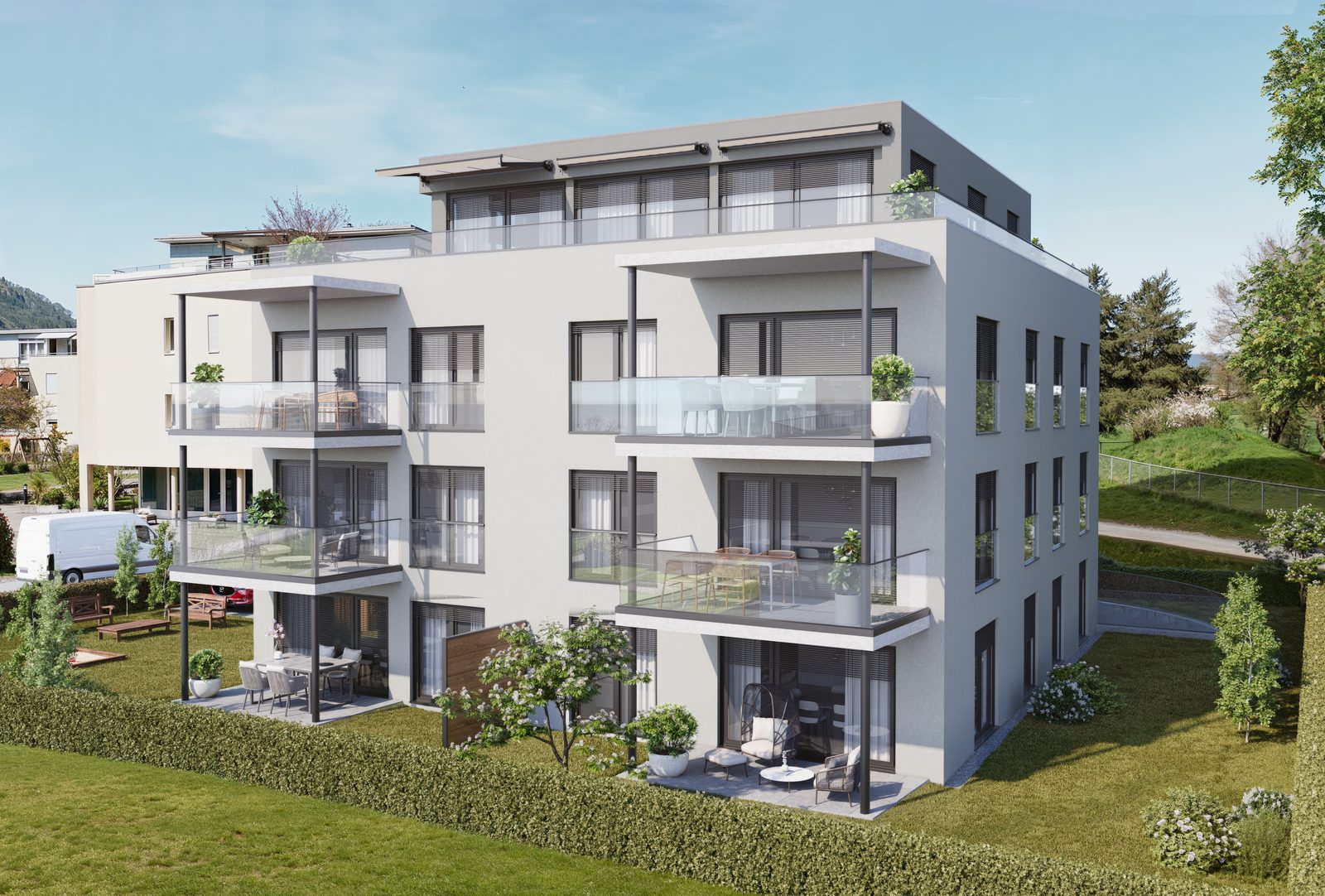 Neubau sieben Eigentumswohnungen in Münsingen — Visualisierung
