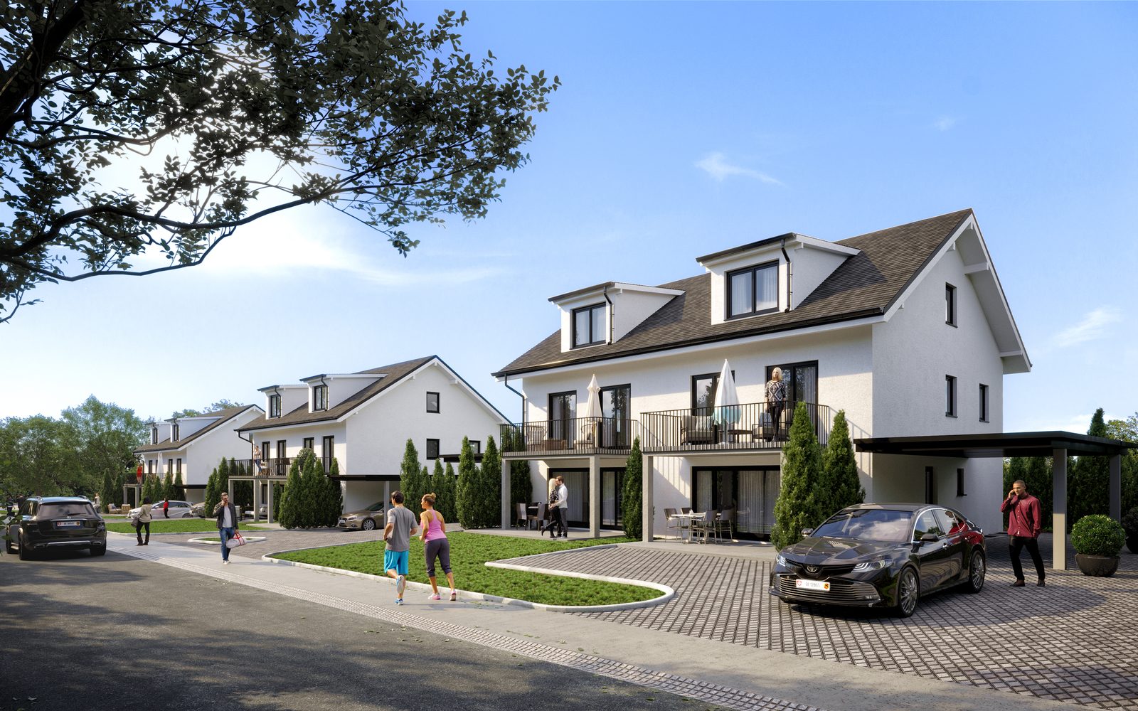 Neubau sechs Einfamilienhäuser in Neuenegg — Visualisierung