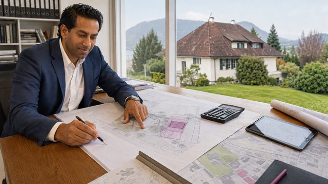 Beraterin analysiert das Wertsteigerungspotenzial einer Liegenschaft
